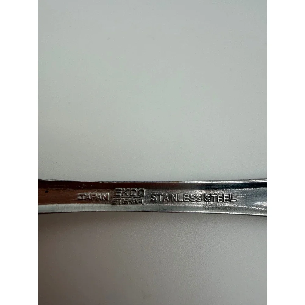 Ekco Eterna Stainless Steel Dinner Forks Set of 4 Monogram F Japan Vintage